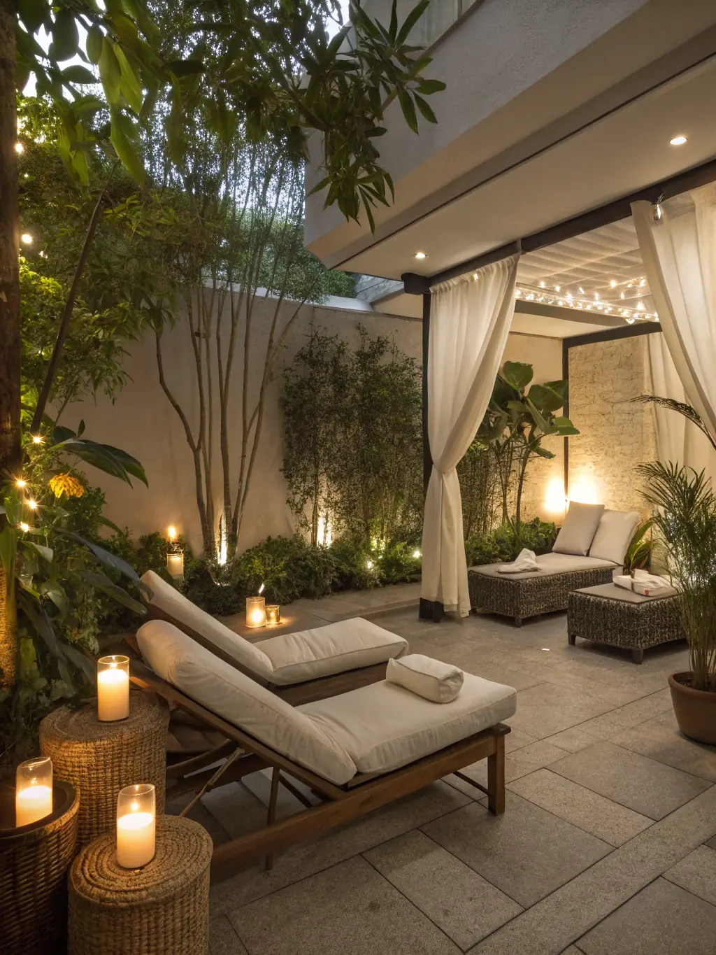 An image of the Golden Flower Spa's interior, highlighting its calming decor, comfortable massage beds, and soft lighting.